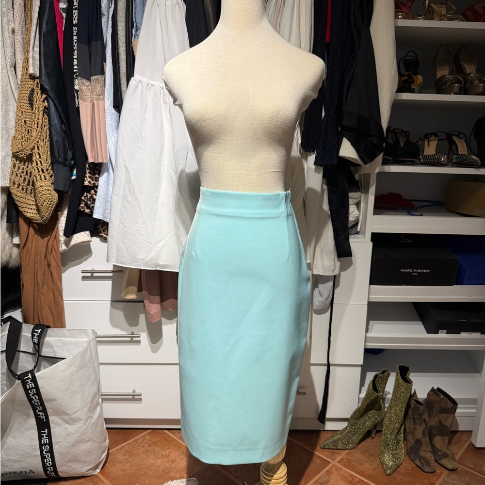 Zara Green Midi Pencil Skirt for Work